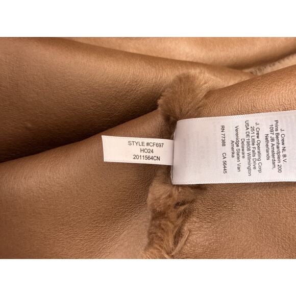 New J Crew Faux Fur Peacoat XS Womens Brown Double Breasted - Picture 10 of 10